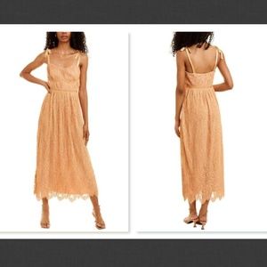 NEW Jonathan Simkhai Bonnie Lace Tie Strap Midi Dress Size 0